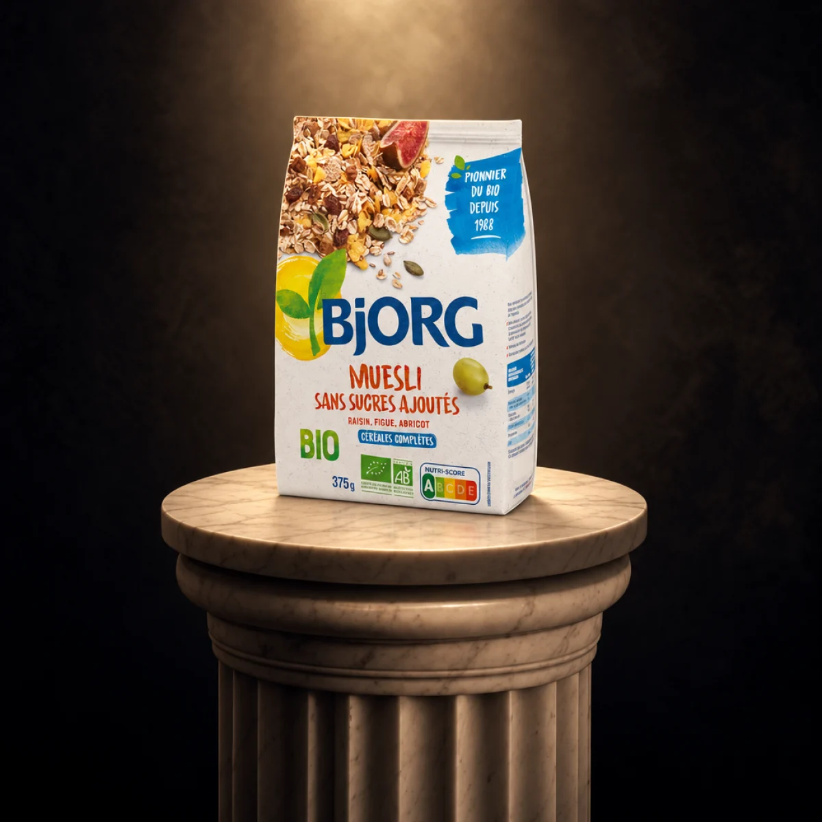 Bjorg – Muesli sans sucres ajoutés – Raisin, figue, abricot – 375 g